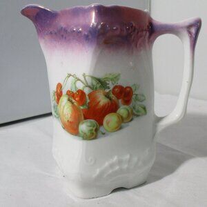 Antique Vintage Purple & White  Made in Germany Pitcher Vegetables Design